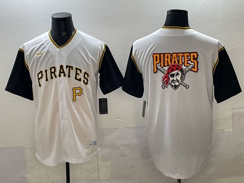Men Pittsburgh Pirates Blank White Throwback Nike MLB 2025 Jersey 08->pittsburgh pirates->MLB Jersey